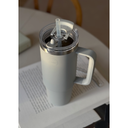 Termokop med sugerr - Light Grey