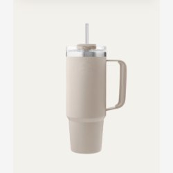 Termokop med suger�r - Creme Beige