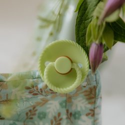 FRIGG Rope - Round Latex 2-Pack Pacifiers - Cream/Green Tea 