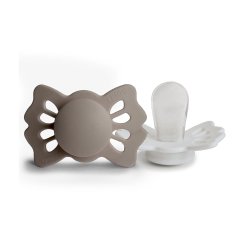 FRIGG Lucky - Symmetrical Silicone 2-Pack Pacifiers - Portobello/Cream 